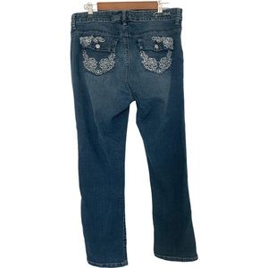 Y2K Flavour by Bubblegum Embroidered Floral Back Pockets Stretch Women's Sz 16